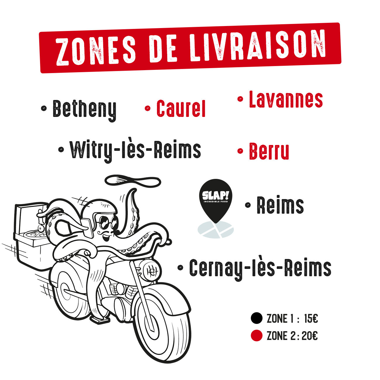 Zones de livraison